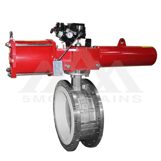 D641F4 Type Pneumatic Fluorine-lined Butterfly Valve