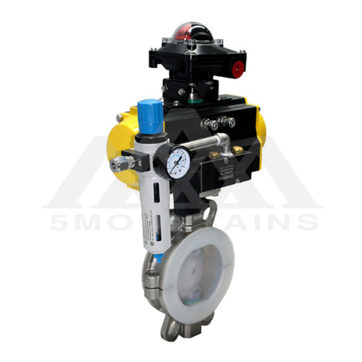 D671F46 Type Pneumatic Wafer Type Fluorine-lined Butterfly Valve