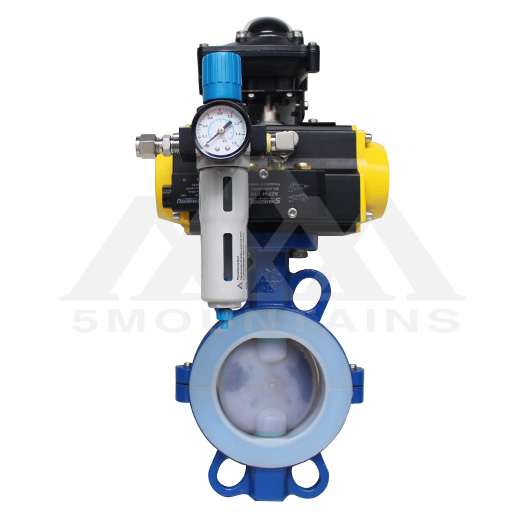 D671F Type PTFE Sealed Pneumatic Wafer Butterfly Valve