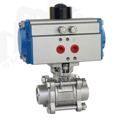 Q611F threaded three-piece pneumatic high platform ball valve