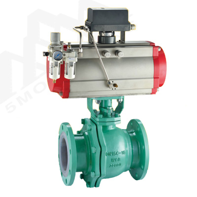 Q641F pneumatic lined fluorine regulating ball valve