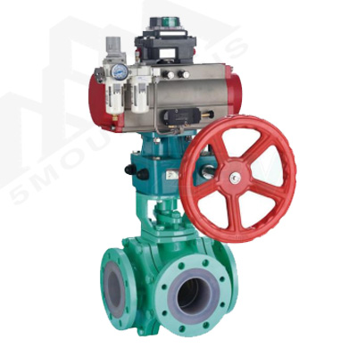 Q645F Pneumatic Fluorine-lined Three-way Reversing Ball Valve